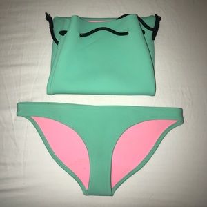 triangl bikini bottoms and bag